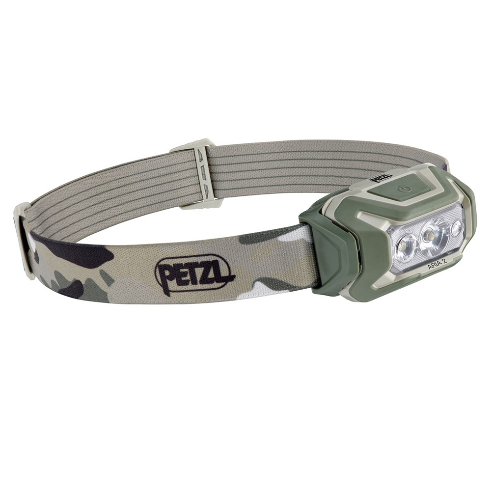 Petzl - Latarka czołowa LED Aria 2 - 450 lm - RGB - Zielona / Kamuflaż - E070BA01