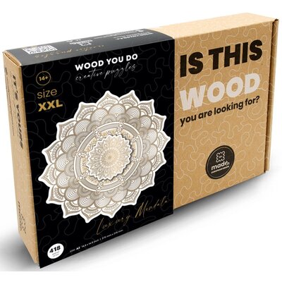 Puzzle WOOD YOU DO Luksusowa Mandala Biała (418 elementów)