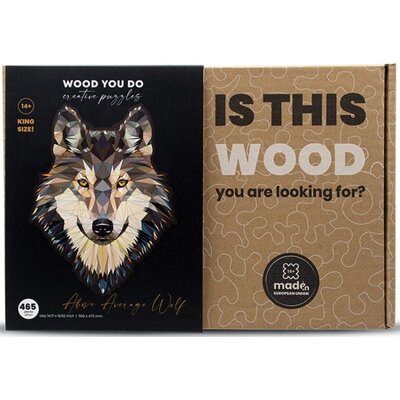 Puzzle drewniane 465 el. Wilk, Above Average Wolf Wood You Do