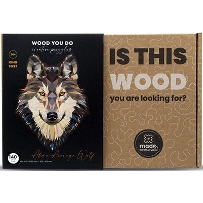 Puzzle Drewniane Wilk | Above Average Wolf | 140 Elementów | A4