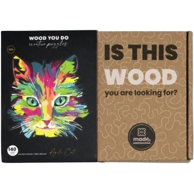 Puzzle WOOD YOU DO Kot Agile Cat (140 elementów)