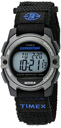 Timex Zegarek Unisex Expedition Mid-Size CAT cyfrowy wyświetlacz czarny pasek zapinany na rzep TW4B02400