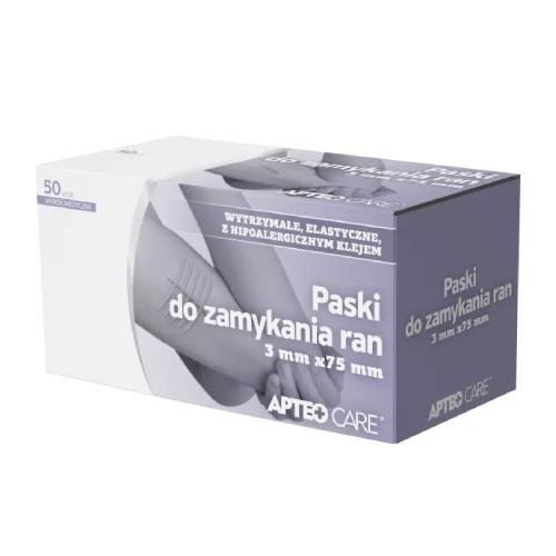 APTEO Paski do zamykania ran 3x75mm, 5 pasków