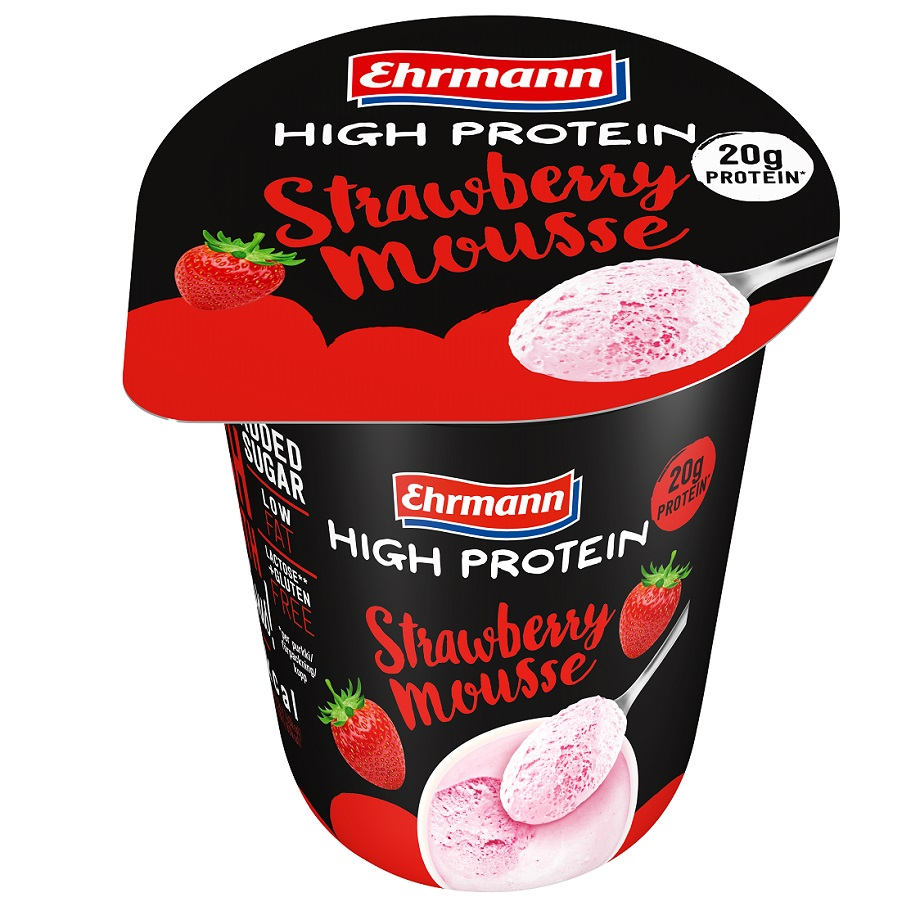 EHRMANN - High Protein Mus o smaku truskawkowym