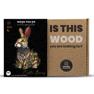 Puzzle WOOD YOU DO Wielkanocny Królik (140 elementów)