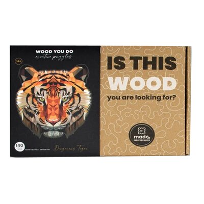 Puzzle WOOD YOU DO Niebezpieczny Tygrys (140 elementów) | Bezpłatny transport