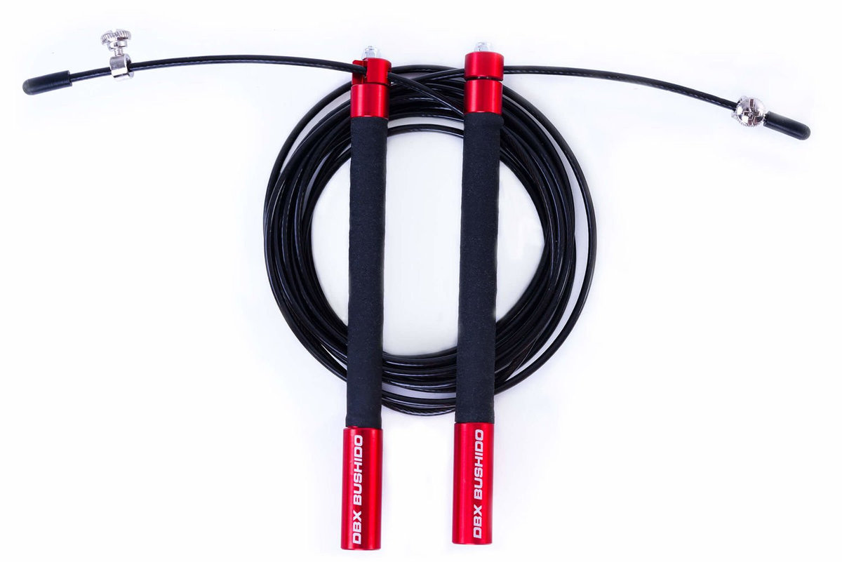 DBX BUSHIDO Skakanka CrossFit DBX Premium ALUMINIOWA Z ŁOŻYSKAMI LINKA 3M Czerwona 1BU-890