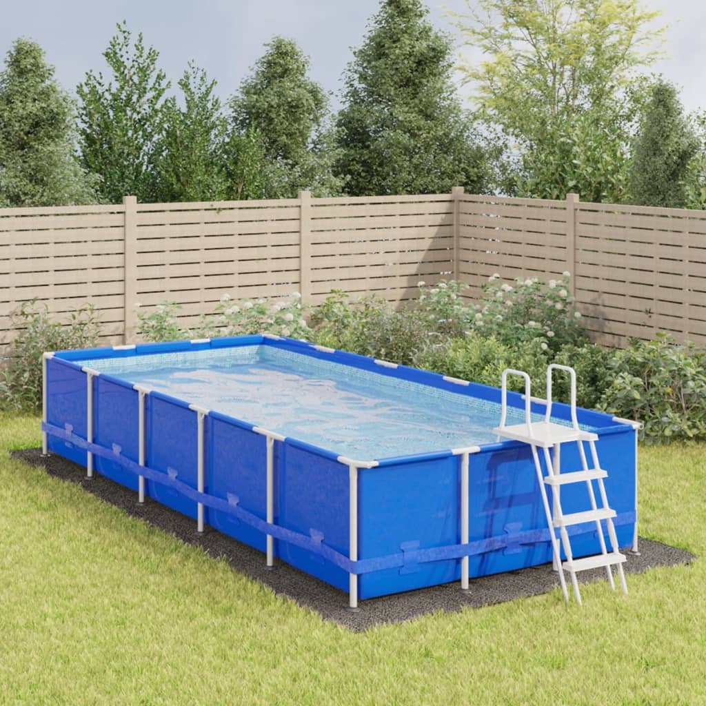 vidaXL Mata pod basen, jasnoszara, 750x370 cm, geowłóknina poliestrowa
