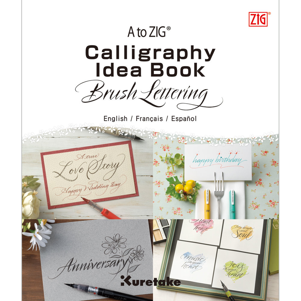Książka Do Nauki Kaligrafii Brush Lettering Cards Kuretake