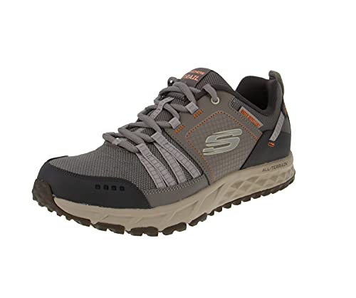 Skechers Escape Plan sneakersy chłopięce, Tan Leather Mesh Charcoal Trim, 44 EU