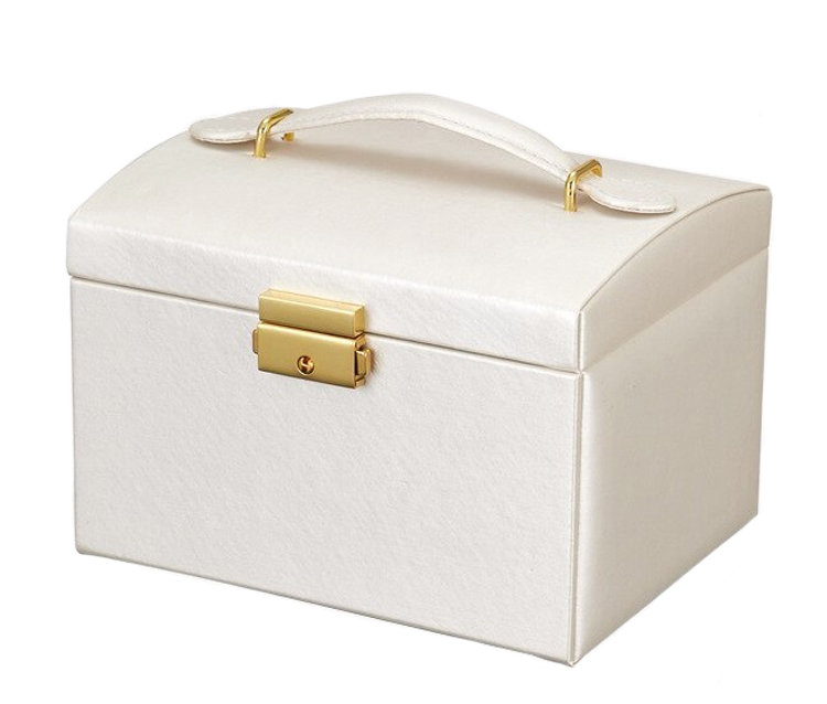 Kuferek Szkatułka Pudełko Organizer Na Biżuterię Biały