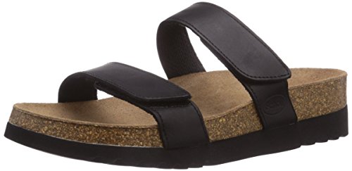 Scholl Lusaka Black, Sandały damskie z klinem, czarny, 36 EU