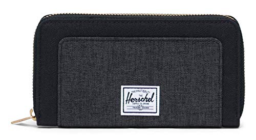 Herschel Thomas portfel poliestrowy, blokada RFID, czarny/czarny krzyżyk, Czarny/czarny krzyżyk, One Size, Herschel Portfel Thomas