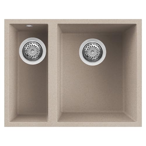 Elleci LGQ15051BSO zlewozmywak granitowy, 160 x 400 mm, 325 x 400 mm, beżowy