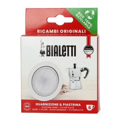 Bialetti - Uszczelka + sitko do kawiarek aluminiowych Bialetti 6tz
