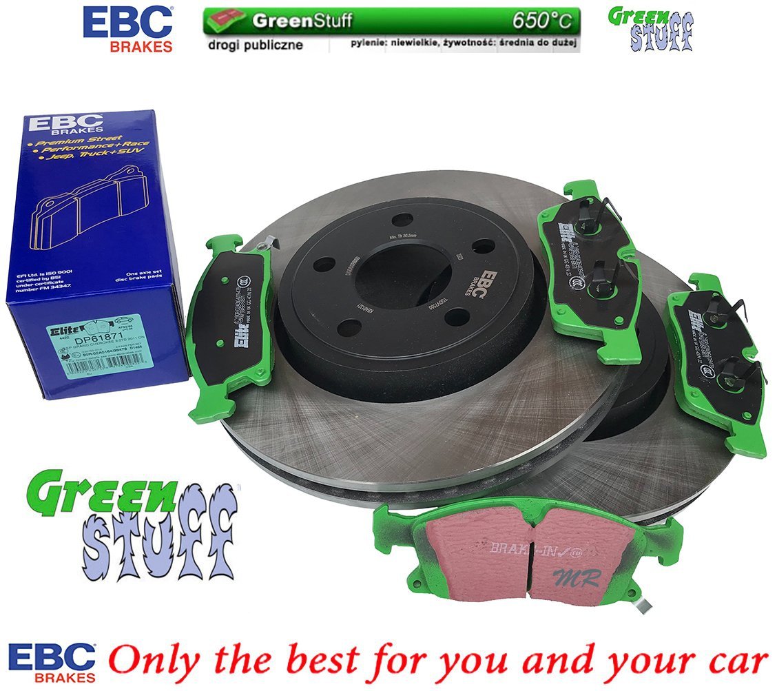 Przednie klocki GreenStuff + tarcze hamulcowe 330mm EBC seria Premium Dodge Durango 3,6 V6
