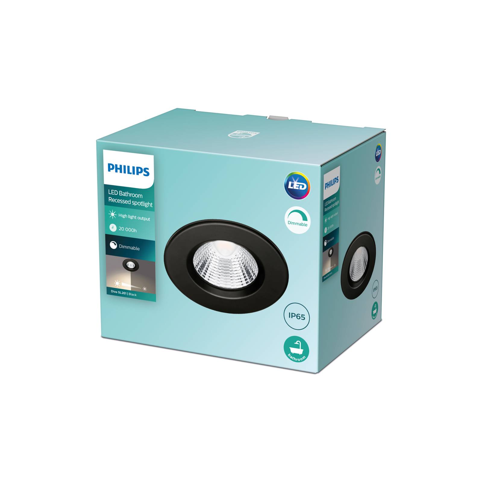 Philips Dive wpuszczany LED IP65 okrągły czarny