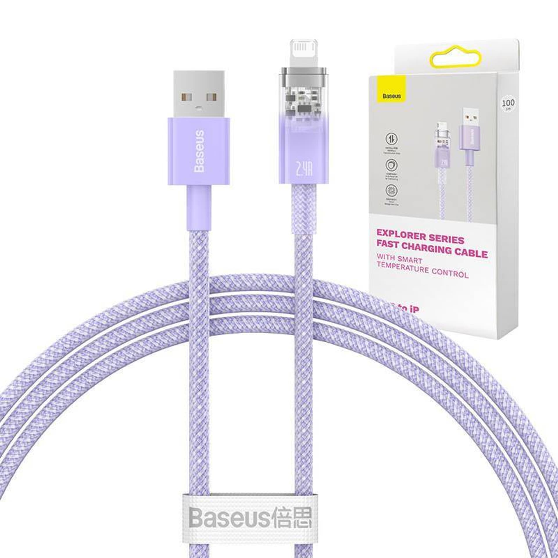 Фото - Кабель BASEUS Kabel szybko ładujący  USB-A do Lightning Explorer Series 1m, 2.4A ( 
