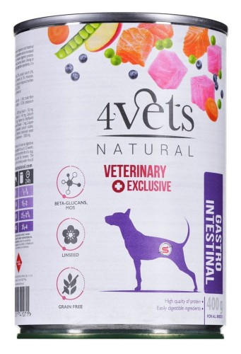 4Vets Natural Dog Gastro Intestinal 400 g - dla psa na żołądek i jelita