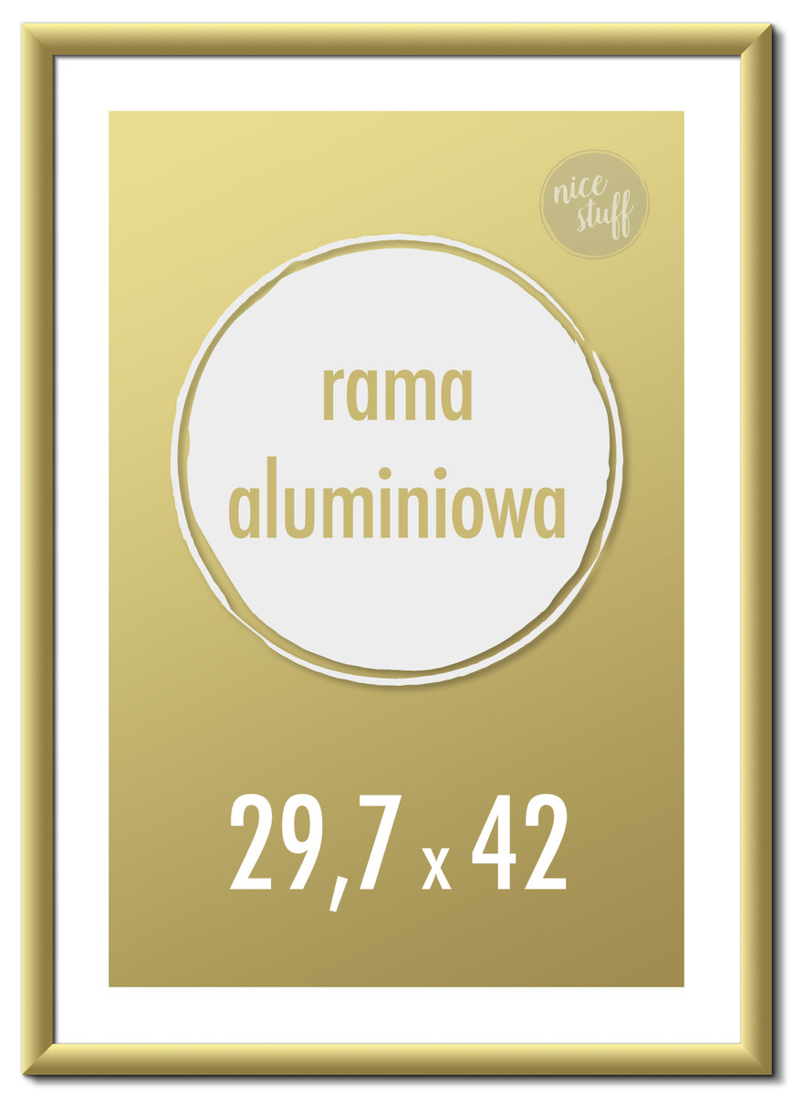 Ramka na zdjęcia 29,7x42 cm A3 Ramki aluminiowe 42x29,7 cm złota