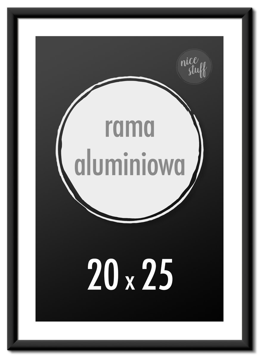 Ramka na zdjęcia 20x25 cm Ramki aluminiowe 25x20 cm czarna
