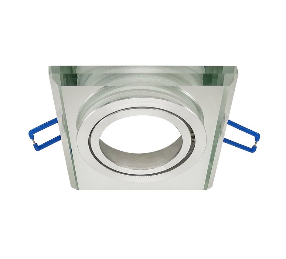 Szklana punktowa oprawa sufitowa regulowana CRYSTAL R Silver IP20 kwadratowa srebrna EDO777404 Edo Solutions