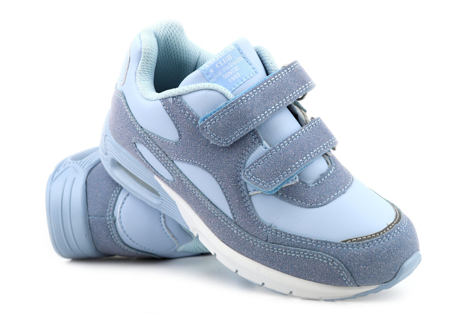 Buty dziecięce sportowe na rzepy - American Club ES 60/22, niebieskie - AMERICAN CLUB