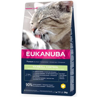 Eukanuba Cat Hairball Control Adult All Breeds Chicken & Liver 2 kg