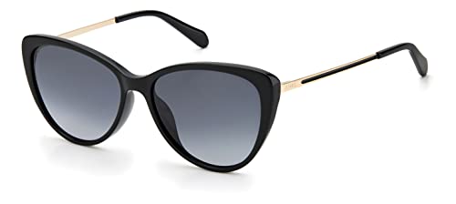 Fossil Damskie okulary przeciwsłoneczne styl Fos 2114/G/S kocie oko, Czarny/szary cieniowany, 54mm, 15mm