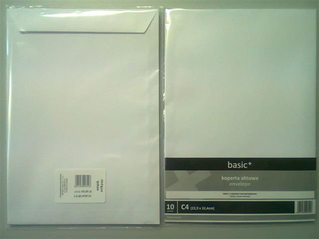 WZ Eurocopert Basic, koperta aktowa, format C4, 10sztuk, biala
