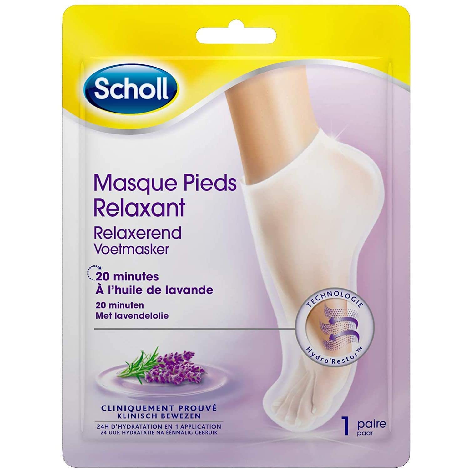 Scholl Relaxing Foot Mask maska do stóp z lawendą 1 para