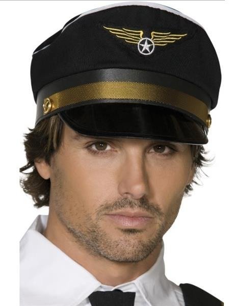 Smiffys Męska czapka pilot, jeden rozmiar, czarna, 31179