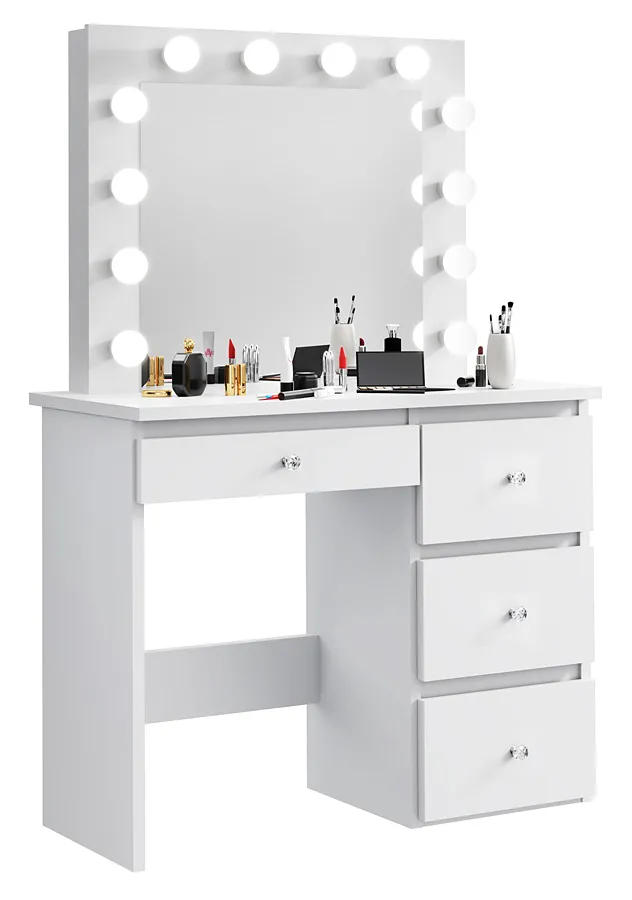 Biała toaletka hollywood z oświetleniem led F4-R99