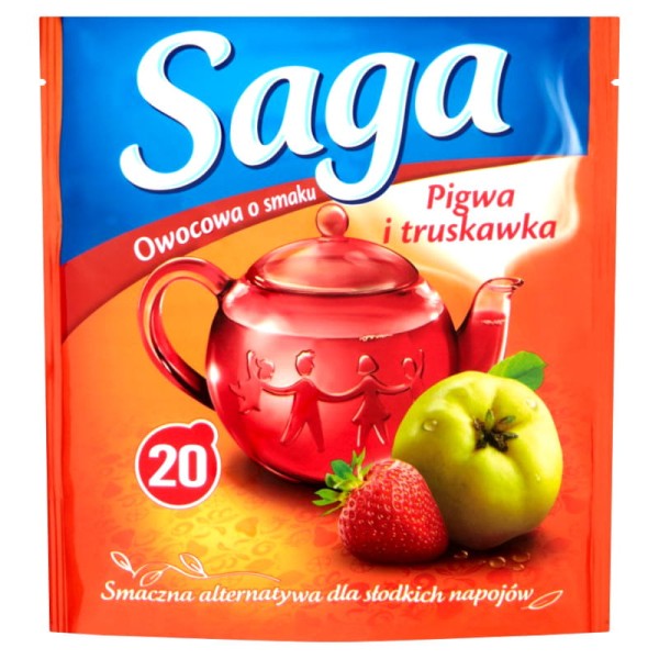 Saga Herbata owocowa Pigwa & Truskawka 20 torebek 34g