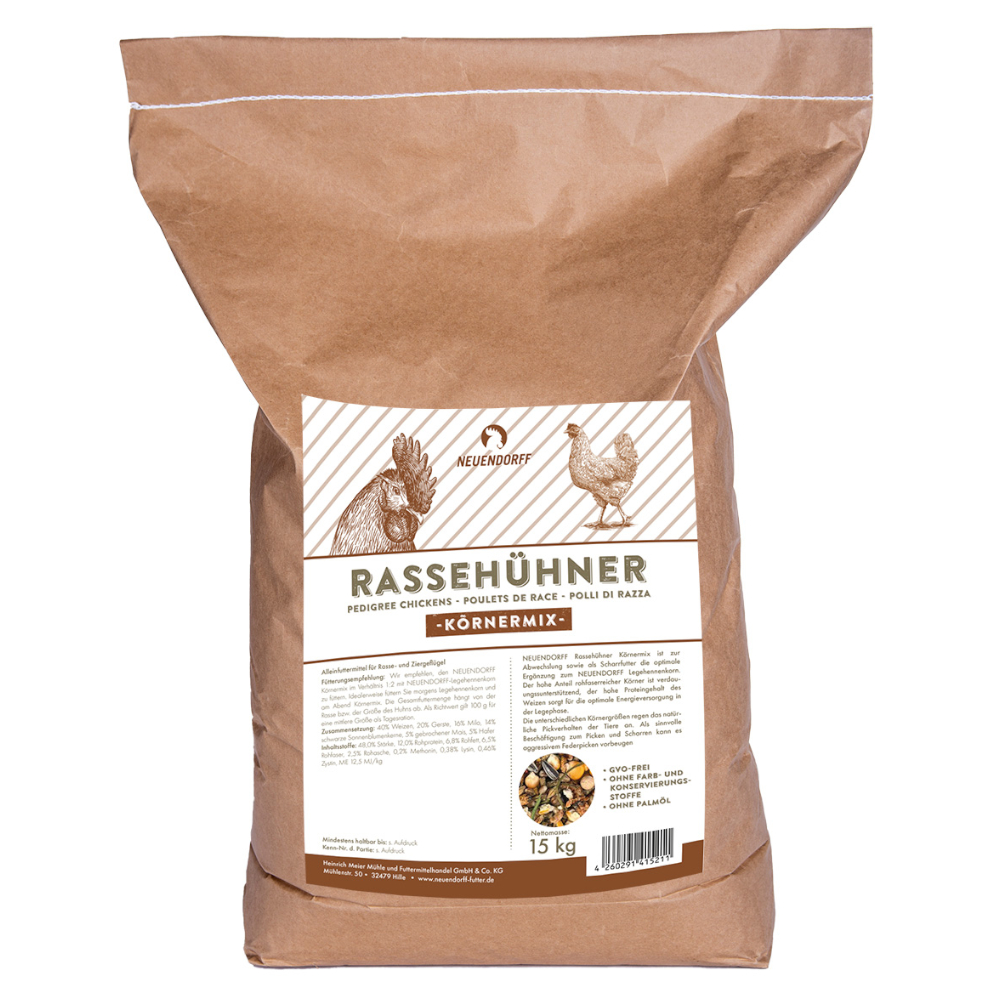Neuendorff Premium Hobby mieszanka ziaren dla rasowych kurcząt - Pakiet ekonomiczny: 2 x 15 kg
