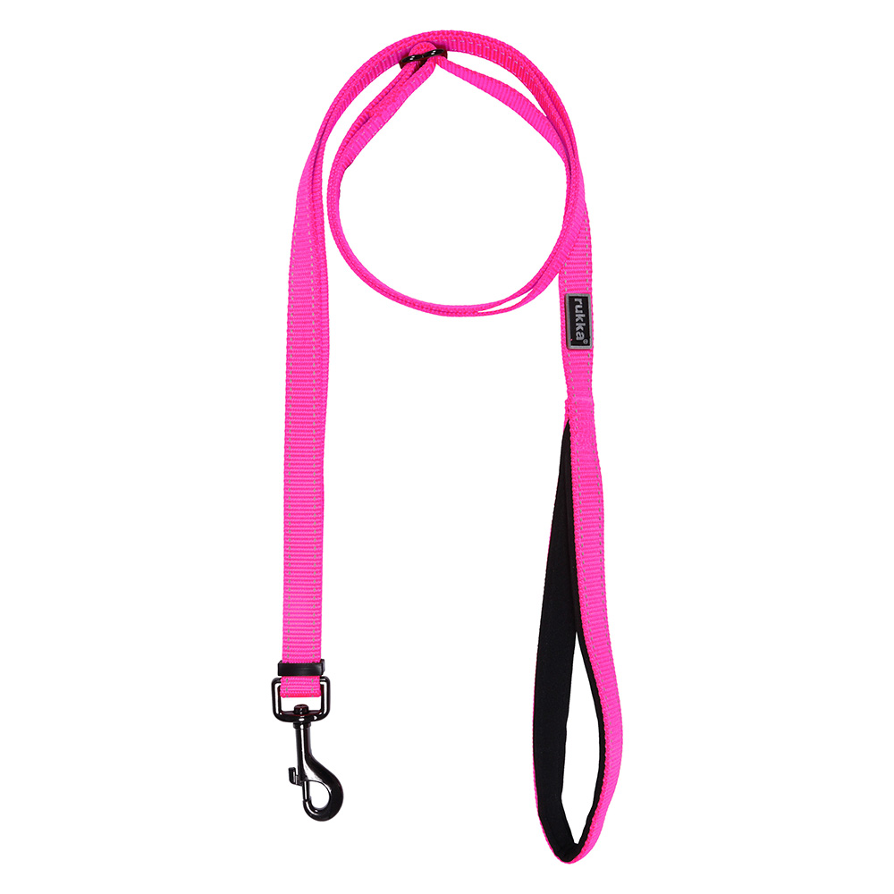 Neonowa smycz Rukka® Bliss, różowa - Rozmiar L: 200 cm długości, 25 mm szerokości