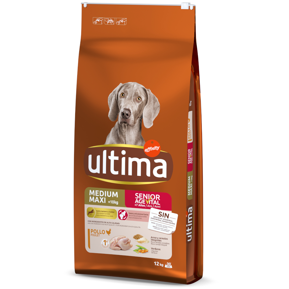 Ultima Medium / Maxi Senior Kurczak dla psów - 12 kg