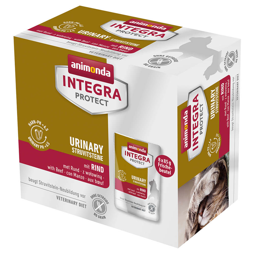 Animonda Integra Protect Adult Urinary kamienie struwitowe 8 x 85 g - z Wołowiną