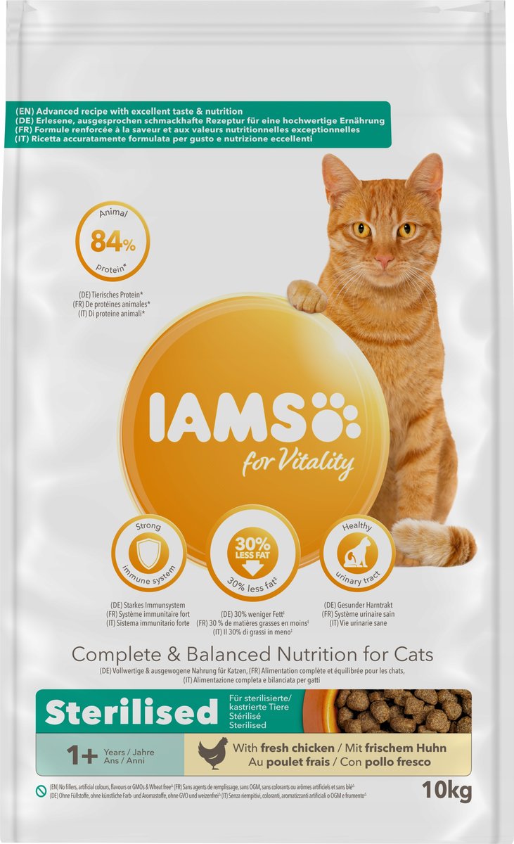 Iams For Vitality Cat Sterilised Chicken 10 Kg