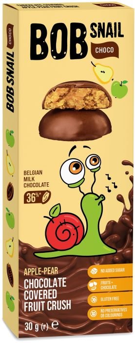 Bob Snail ciastko jabłko-gruszka w czekoladzie 30 g