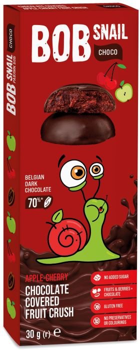 Bob Snail ciastko jabłko-wiśnia w czekoladzie 30 g