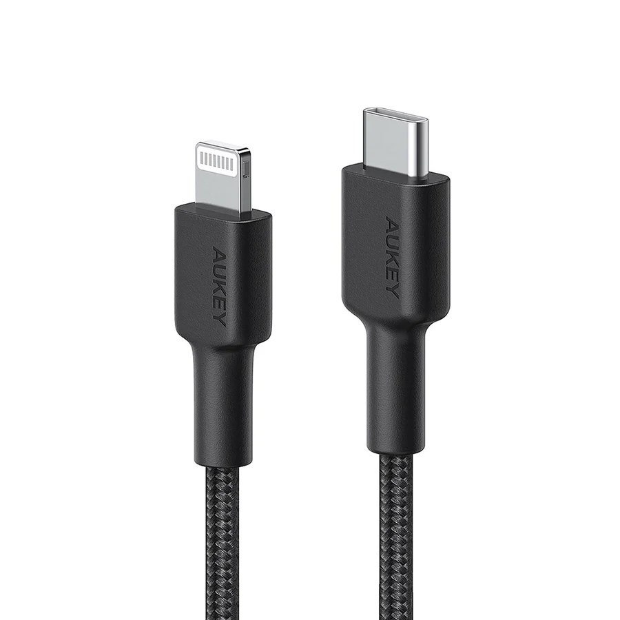 Aukey CB-CL03 NYLONOWY KABEL USB C-LIGHTNING 2M PD CB-CL03 BLACK