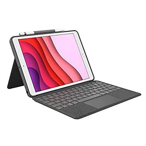 Logitech Combo Touch etui ochronne do iPada (7., 8. i 9. generacji) z precyzyjnym gładzikiem, włoski układ QWERTY - czarne