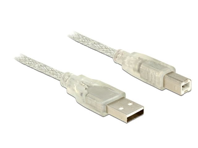 Delock USB A 2.0 1m przezroczysty