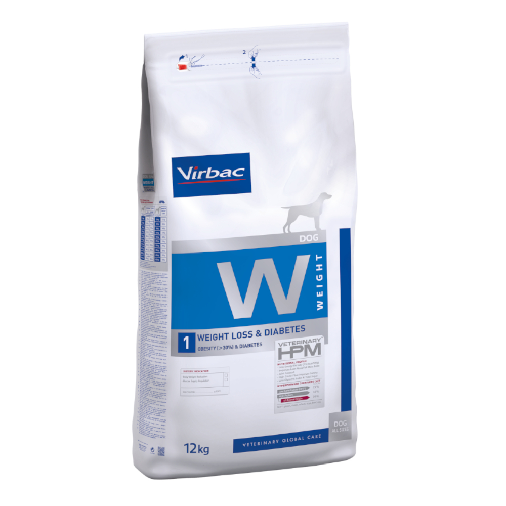 Virbac Veterinary HPM W1 Utrata masy ciała i cukrzyca dla psów - 12 kg