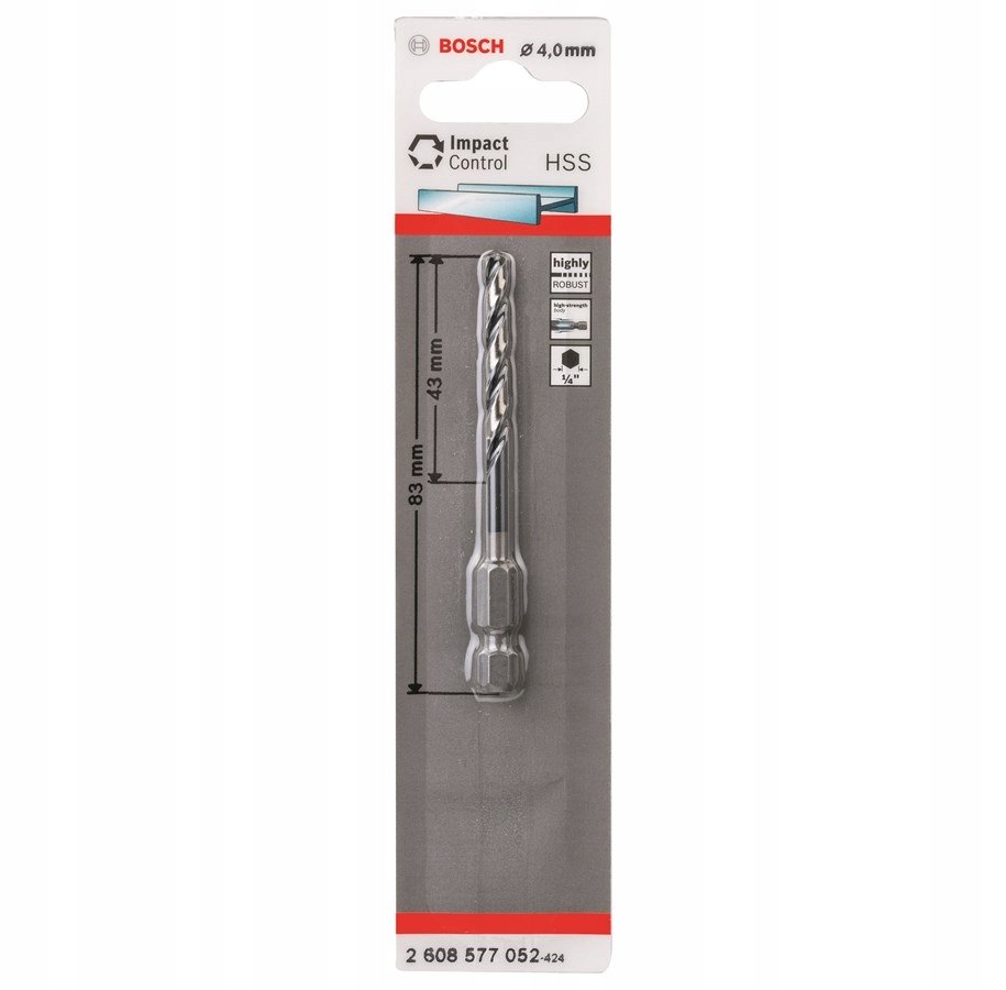 Bosch METALBOR HSS IMPACT 4MM 2608577052