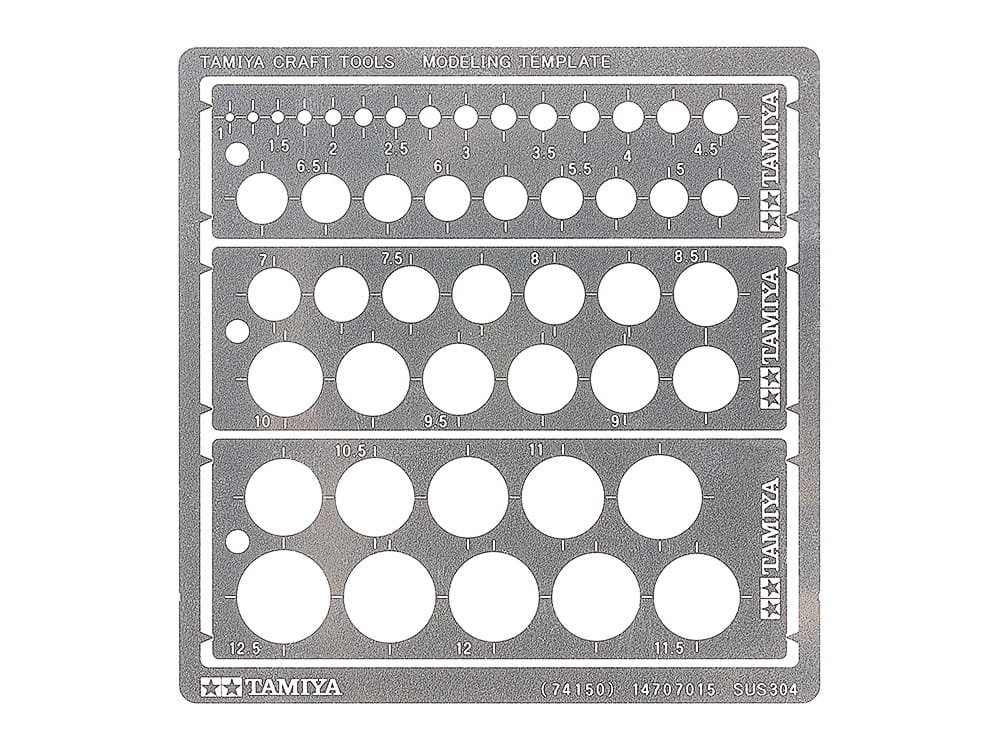 Szablon modelarski (koła 1mm-12,5mm) Tamiya 74150 Modeling Template