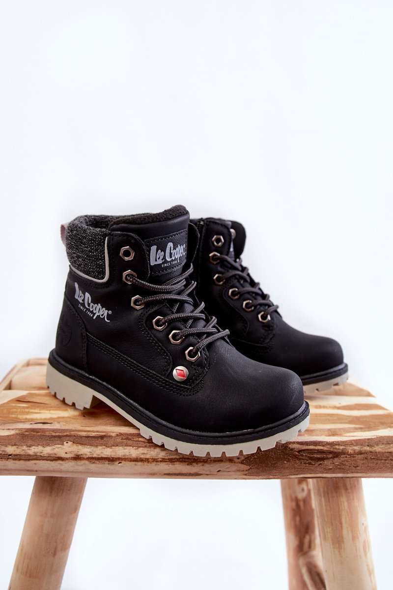 Dziecięce Botki Trapery Lee Cooper LCJ-22-01-1491 Czarne-33