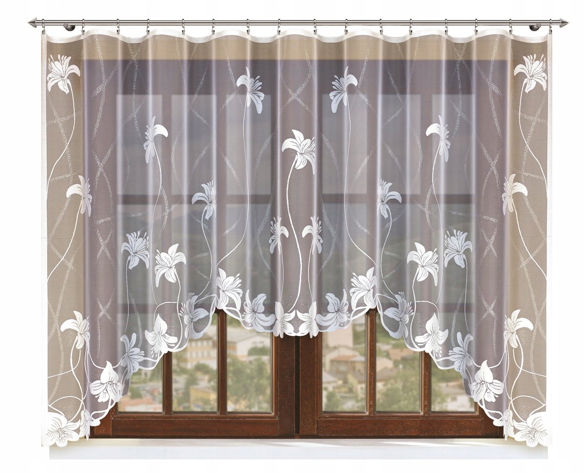 Firana żakardowa wzór 21173 300x140cm (z taśmą)