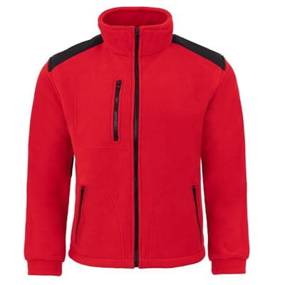 Bluza polarowa medyczna czerwona wstawki czarne r.M